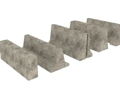 Concrete barriers collection Free low-poly 3D model
