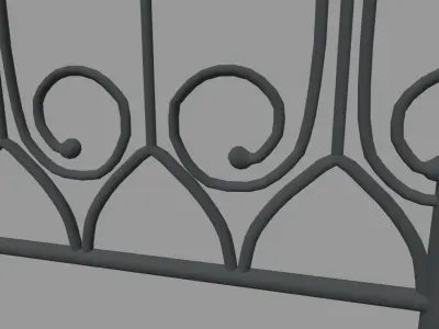 Fence 012 Low-poly 3D model