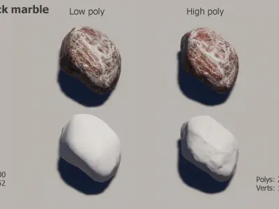 Terrarium Rocks Low-poly 3D model