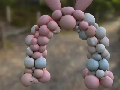 Bunny Balloon Arch Low-poly 3D model