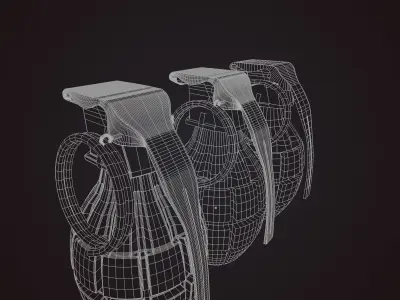 Fantasy and Realistic Grenades Low-poly 3D model