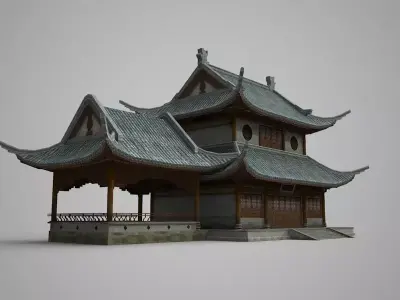 Oriental Ancient Architecture Low-poly 3D model