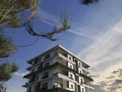 Modern  Apartment  White Facade 3d Scene 3D model