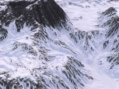 SnowMountain mountain covered in snow 3D model