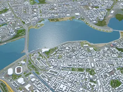 Kazan City Russia Low-poly 3D model