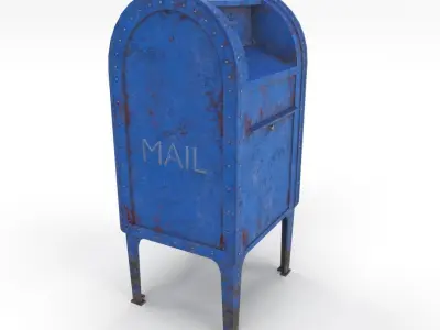 Mailbox Weathered PBR Low-poly 3D model