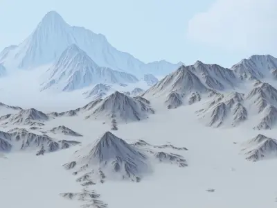 Snow Mountains Valley 3D model