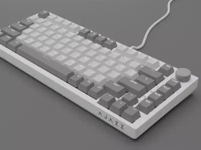 AJAZZ machanical keyboard 75 white-gray with all components 3D model