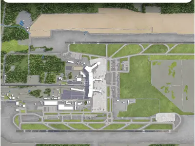 Domodedovo Airport Low-poly 3D model