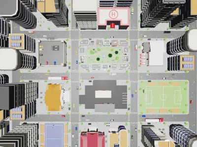 City Mega Pack Low-poly 3D model