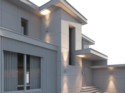 Modern Three Storey Villa 3D model