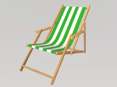Stylized Low-Poly Beach Lounger Low-poly 3D model