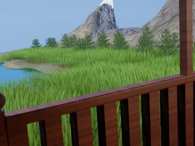 House near the mountains 3D model