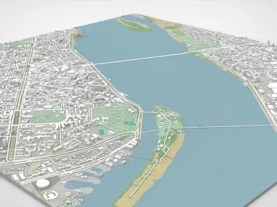 Cityscape Dnipro Ukraine 3D print model
