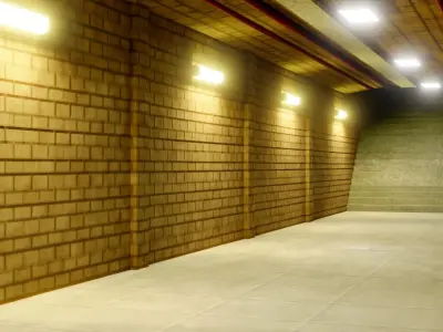 Subway Interior - Game Ready - PBR Low-poly 3D model