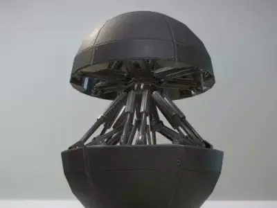 Hydraulic Sphere-Bot Low-poly 3D model