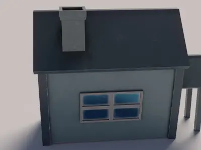 Old Dirty Toon House Low-poly 3D model