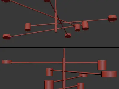 Minimalist Led Chandelier 3D model