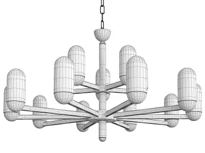 PRIORITY brass and marble chandelier Low-poly 3D model