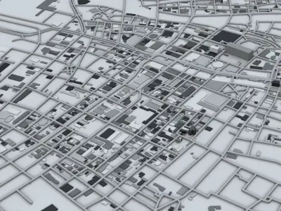 Fukuoka Buildings and Road Networks 3D model