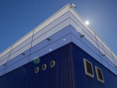  Industrial Warehouse Building Low-poly 3D model