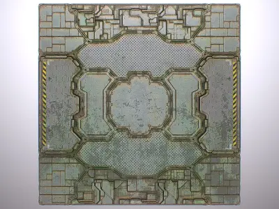 PBR Sci-Fi Spaceship Texture 12 Low-poly 3D model