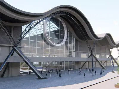 Market hall 3D model purchase