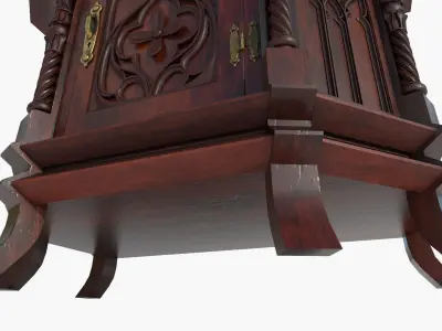 Victorian openable nighstand Low-poly 3D model