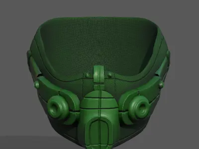 Gas mask respirator scifi futuristic  Low-poly 3D model 4