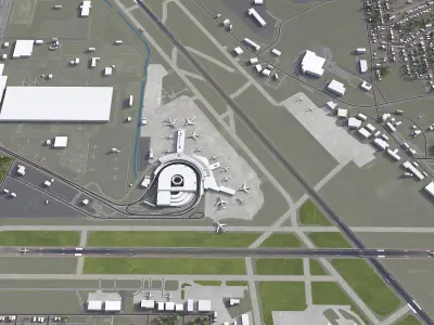 Birmingham Airport Low-poly 3D model