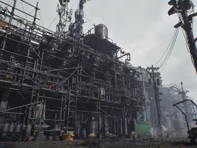 Post Apocalypse Survivor Environment Kitbash set Low-poly 3D model