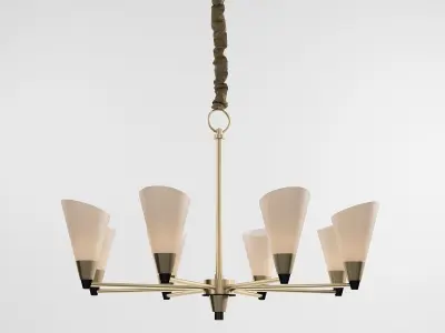 SILKY chandelier in brass 3D model