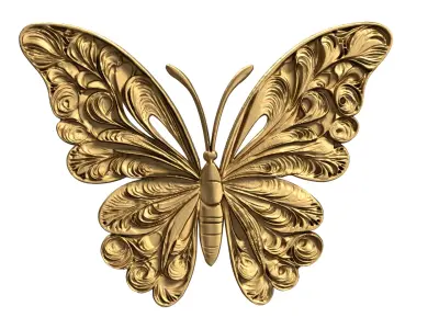 decor set wall panel butterfly relief CNC 12 3D print model purchase