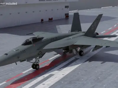  FA-18E Super Hornet Fighter Jet Rigged for Cinema 4D 