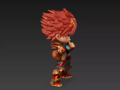 Chibi Arc-Reactor Armored Hero High-Detail 3D Character Model 3D model