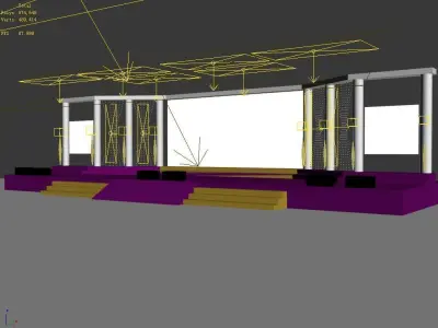 Stage party concert fashion catwalk T station  52 3D model