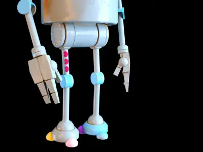 Cartoon Character Robot Low-poly 3D model