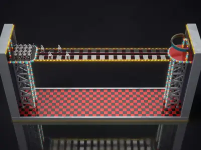 Squid Game the glass bridge in vip room 3D model