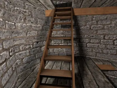 Low Poly watch tower Low-poly 3D model