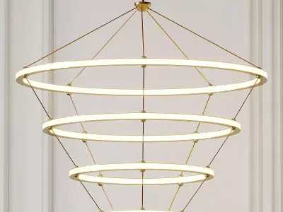 Halo Chandelier 4 Rings by The Future Perfect 3D model