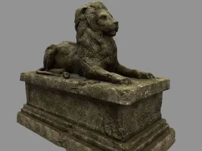 Lion Statue 28 Low-poly 3D model