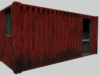 Old Red Container Office 3D model