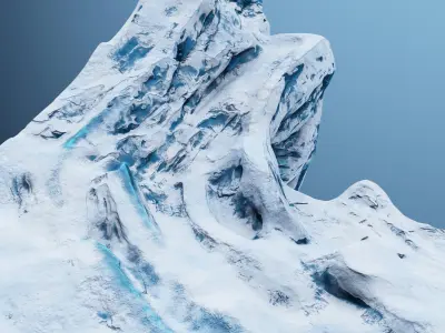 Iceberg ice mountain cartoon 2 3D model