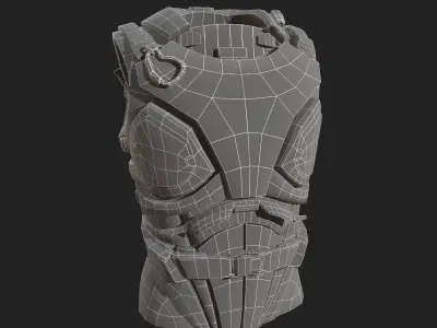 Scifi vest Low-poly 3D model