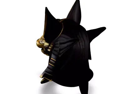Stylized Anubis Head Wall Decor Low-poly 3D model