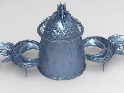 Sci fi Leisure Dome facility  3 Low-poly 3D model