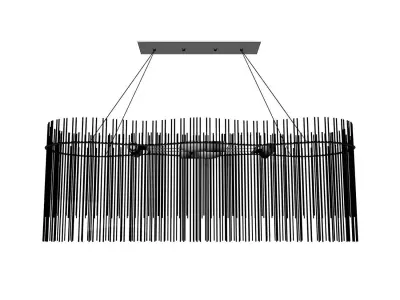 Clear Glass Chandelier chrome 3D model