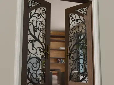 Spanish Main Entry Double Door 3D model