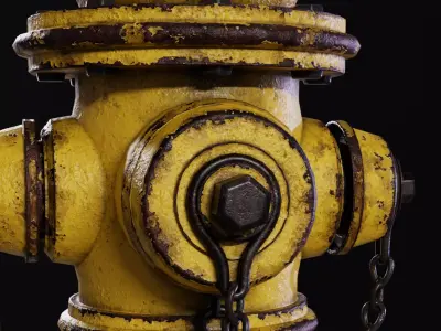 Fire Hydrant Low-poly 3D model