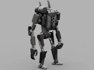 COMBAT DROID    rigged character 3D model